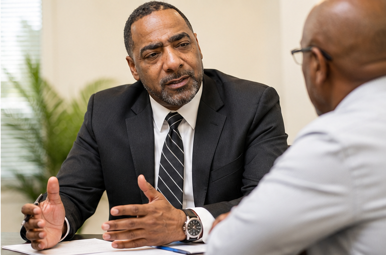 Johnny Lockridge, owner of Definity Pest Services, in professional attire
