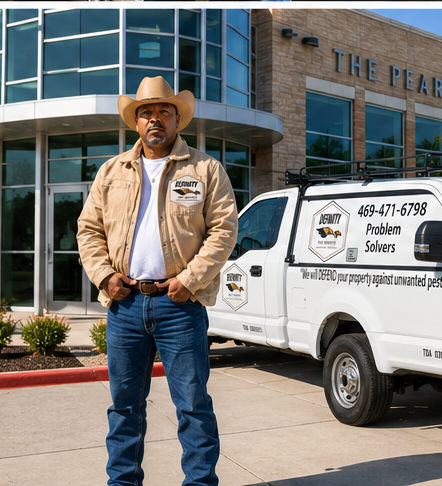 Johnny Lockridge with a Definity Pest Services work truck